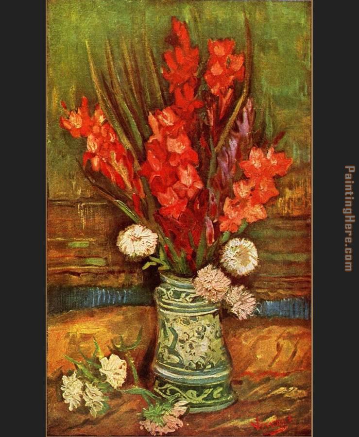 Still Life with red gladioli painting - Vincent van Gogh Still Life with red gladioli art painting